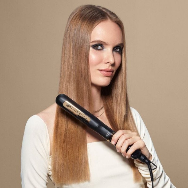Bellissima Steam Ceramic & Keratin Straightening iron Black, Gold 1.8 m