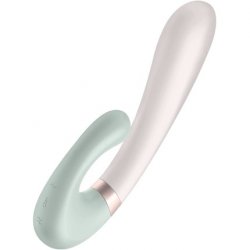 Satisfyer Bluetooth Rabbit Heat Wave Connect App 20cm with App Control and 2 Motors - Mint
