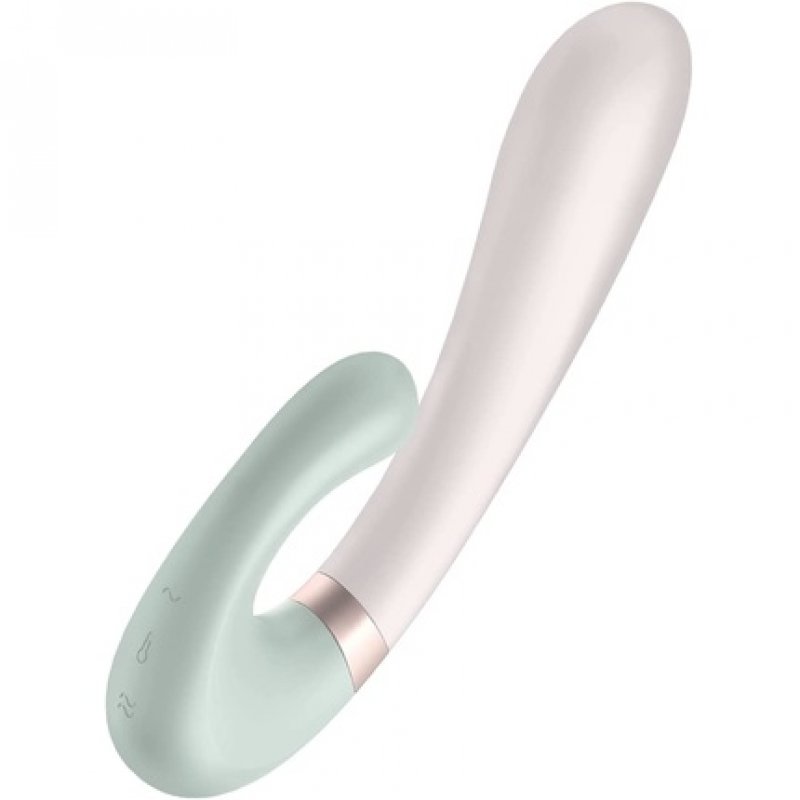 Satisfyer Bluetooth Rabbit Heat Wave Connect App 20cm with App Control and 2 Motors - Mint
