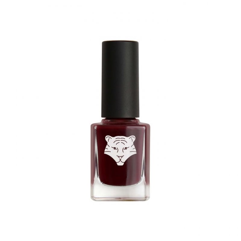 ALL TIGERS Vegan & Natural Nail Polish - Night Red Color 208 Weather The Storm - Long-Lasting Shine with Natural &