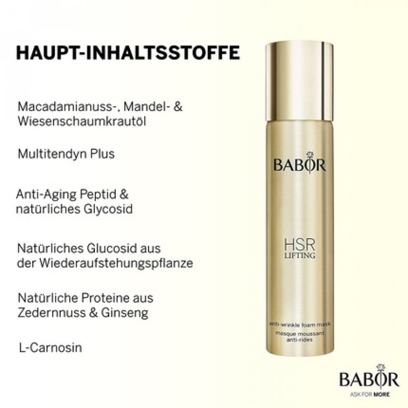 BABOR HSR LIFTING Foam Mask Luxurious Anti-Aging Face Mask for All Skin Types with Panthenol and Macadamia Nut Oil 1 x