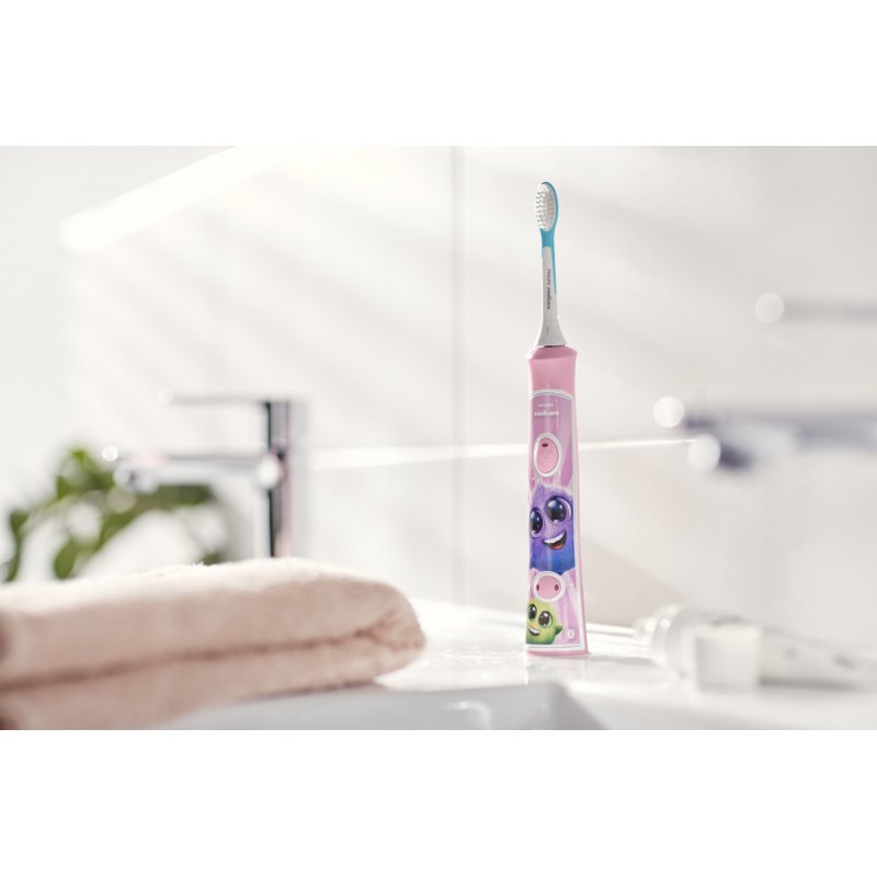 Philips Sonicare For Kids Electric Toothbrush HX6352/42 with Sonic Technology for Gentle Cleaning - Pink