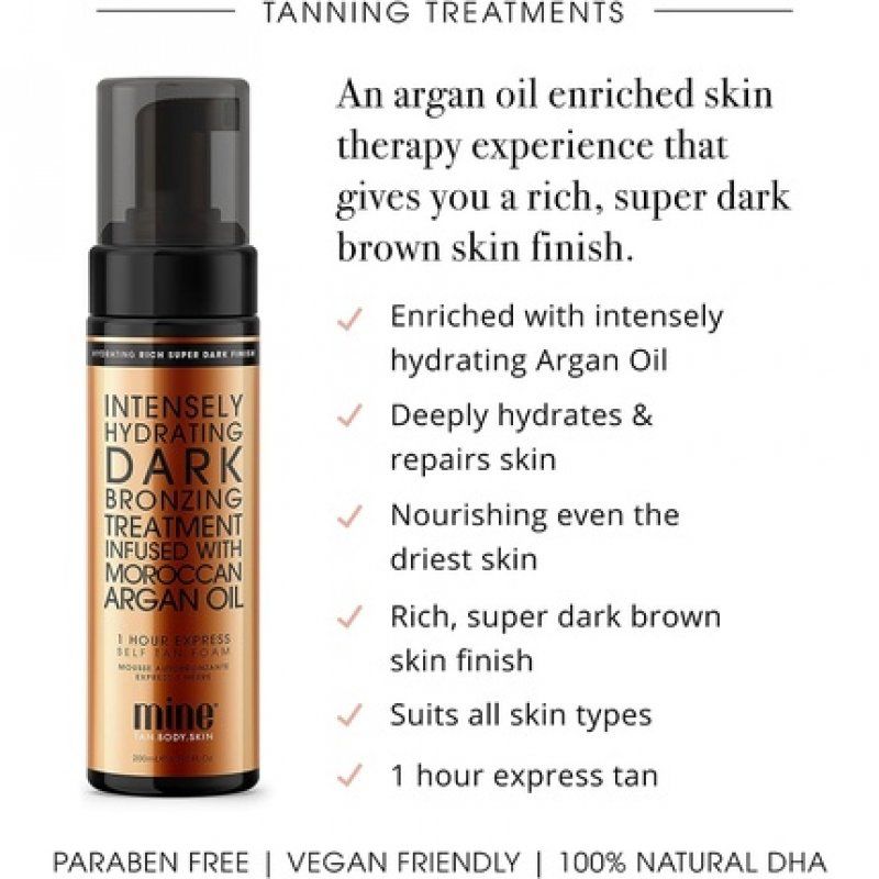 MINETAN BODY.SKIN Moroccan Oil Fake Tan Mousse with Argan Oil Enriched Self Tanning Mousse 200ml
