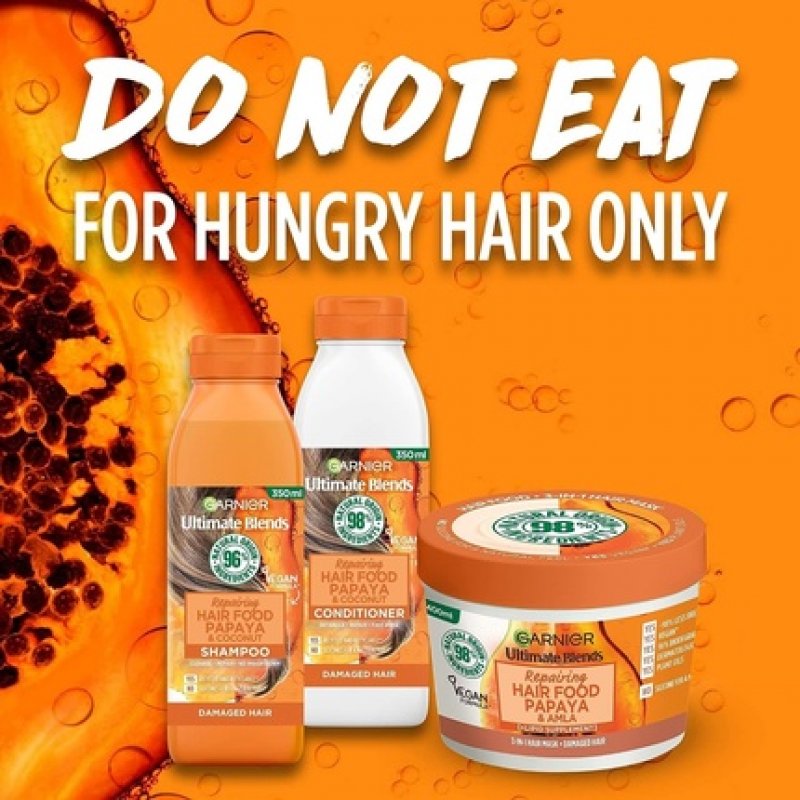 Garnier Ultimate Blends Hair Food Papaya 3-in-1 Damaged Hair Mask Treatment 400ml