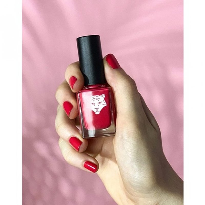 ALL TIGERS Vegan and Natural Nail Polish - Color: Fuchsia 196 Beat The Drum - Long Lasting Glossy Formula