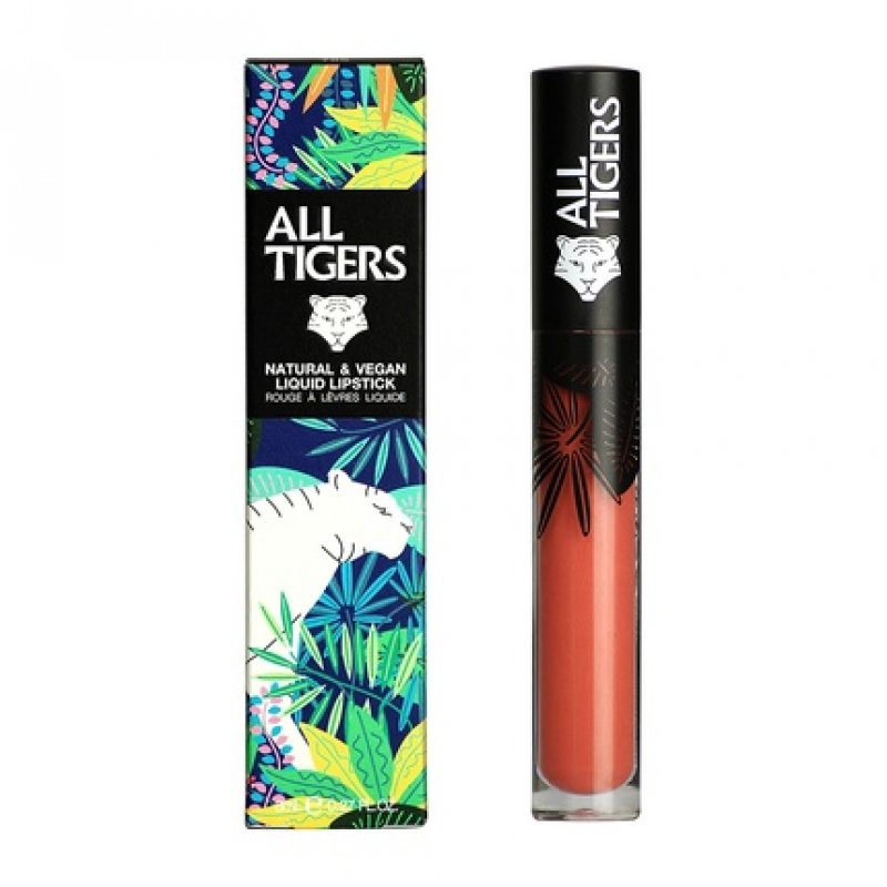 ALL TIGERS Dear to Stand Liquid Lipstick Matt Vegan and Natural Long Lasting Peach Color 682 - Petroleum-Free Lipstick
