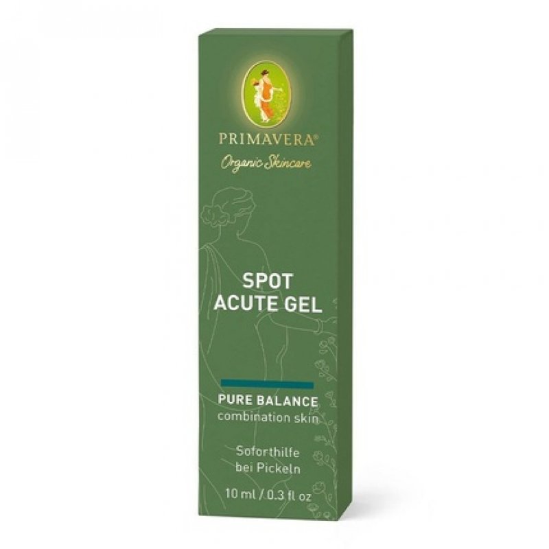 PRIMAVERA Spot Acute Gel 10ml Natural Cosmetics for Immediate Relief of Skin Impurities and Clogged Pores - Vegan