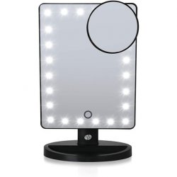 Rio Beauty Makeup Mirror with 24 Dimmable LEDs Black 6x6x25cm