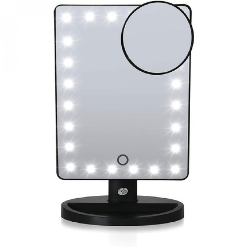 Rio Beauty Makeup Mirror with 24 Dimmable LEDs Black 6x6x25cm