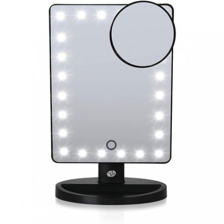 Rio Beauty Makeup Mirror with 24 Dimmable LEDs Black 6x6x25cm