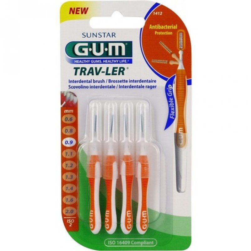 GUM Trav-ler Interdental Brushes 1412 0.9mm