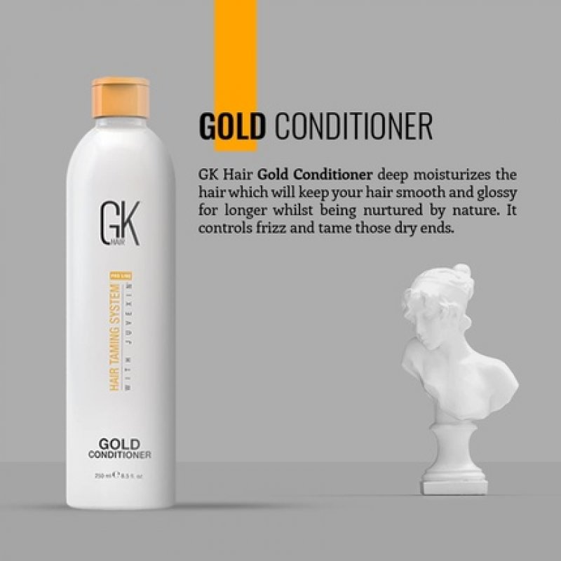 GK HAIR Global Keratin Gold Conditioner 8.5 Fl Oz/250ml Hair Moisturizing Shine and Protection With Argan Oil Shea