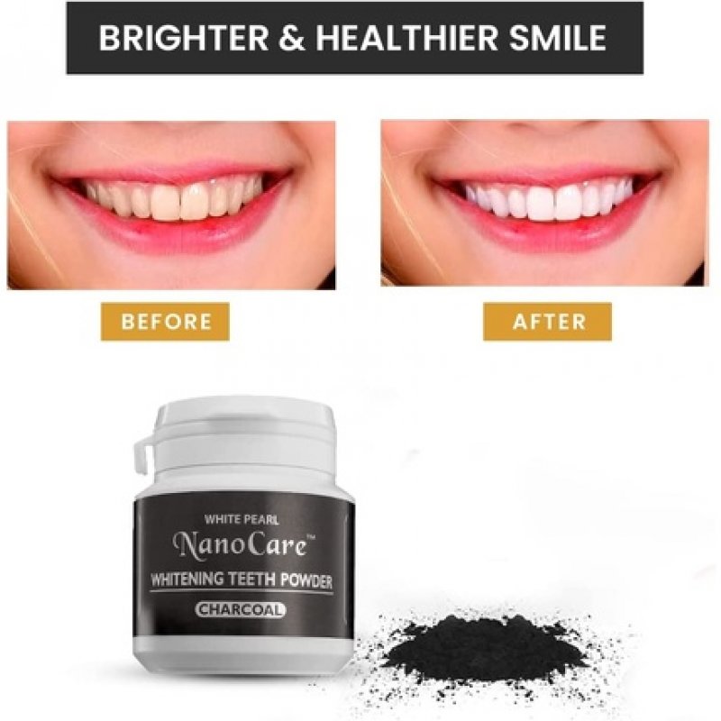 White Pearl Teeth Whitening Powder Activated Charcoal for Sensitive Teeth 30g