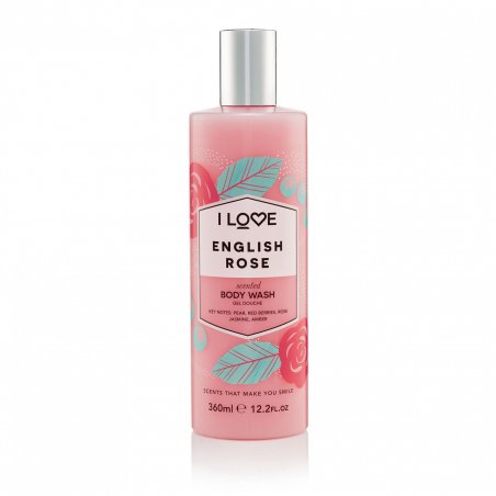I LOVE English Rose 360 ml Shower gel Body Amber, Jasmine, Pear, Rose