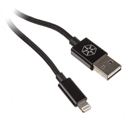 Silverstone CPU03 USB-Ladekabel Lightning, schwarz - 100cm