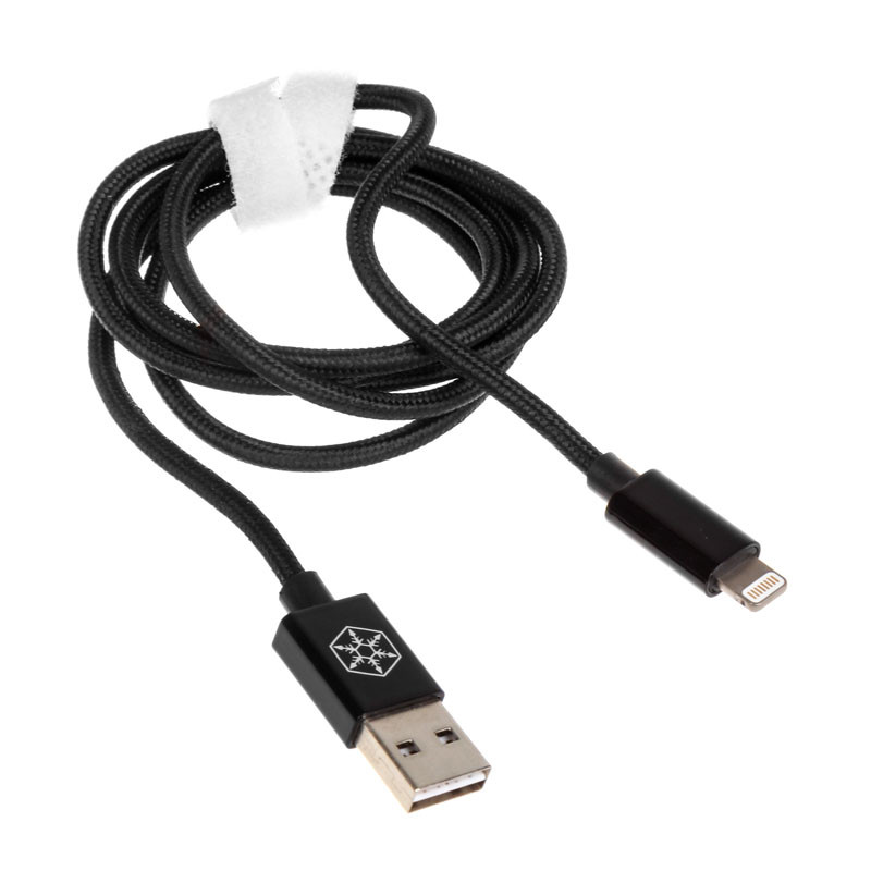 Silverstone CPU03 USB-Ladekabel Lightning, schwarz - 100cm