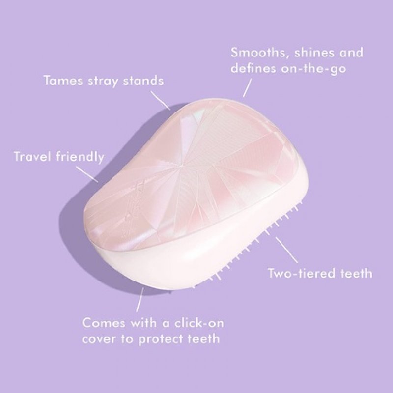 Tangle Teezer Compact Styler Detangling Brush Smashed Pink Holo