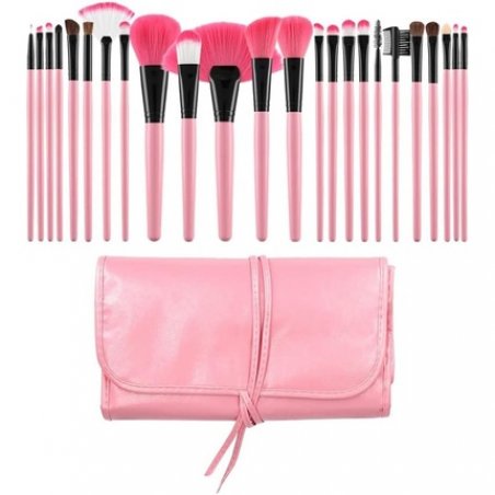 T4B MIMO Set of 24 Makeup Brushes with Brush Case (Pink)