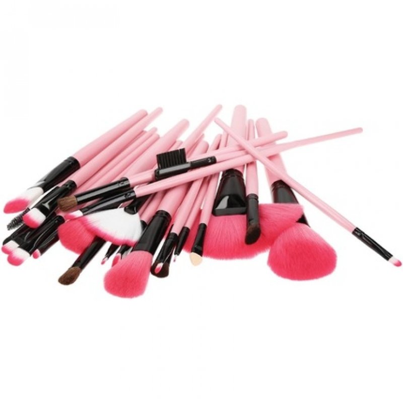 T4B MIMO Set of 24 Makeup Brushes with Brush Case (Pink)