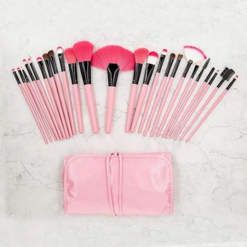 T4B MIMO Set of 24 Makeup Brushes with Brush Case (Pink)
