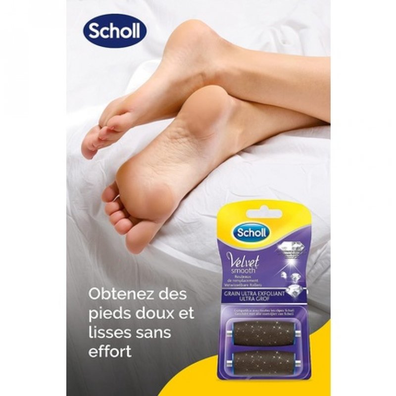 Scholl Velvet Smooth Ultra Exfoliating Grit Replacement Roll for Electric Grater 2 Refills