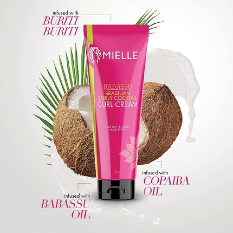 Mielle Organics Brazilian Curly Cocktail Curl Cream with Babassu Oil 7.5oz Ivory