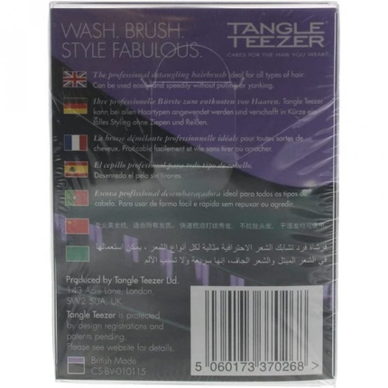 Tangle Teezer Compact Styler Detangling Hairbrush Black Violet