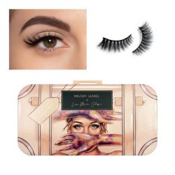 Melody Lashes Natural Eyelashes Premium Quality Half Lashes Soft Cotton Band Reusable Vegan Natural Cat Eye Lashes for
