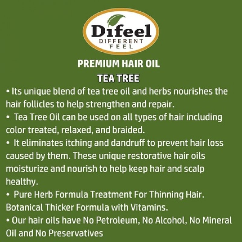 Difeel Premium Natural Hair Oil Tea Tree Oil for Itchy Dry Scalp 235ml