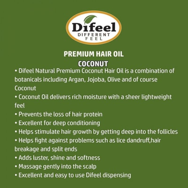 Difeel Premium 99% Natural Deep Conditioning Coconut Hair Oil 235ml