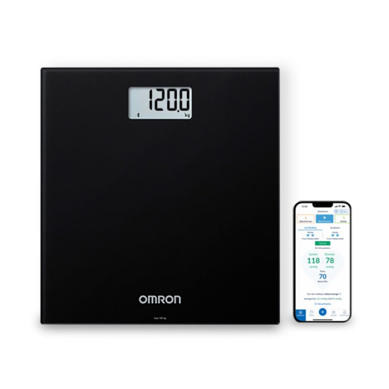 OMRON HN300T2 Intelli IT Smart Bathroom Scales for Body Weight with Bluetooth Compatibility - Black