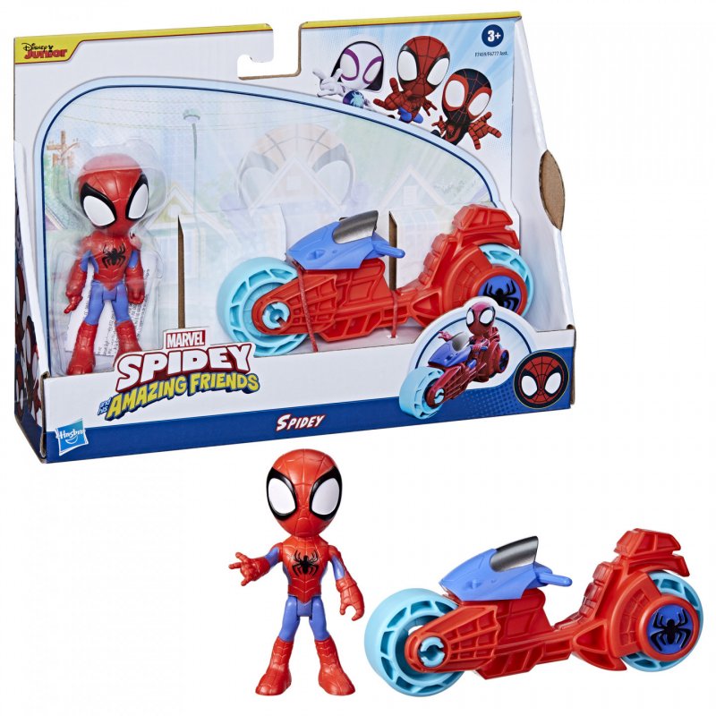 Marvel Spidey and His Amazing Friends, Spidey Action Figure & Toy Motorcycle, Kids 3 and Up