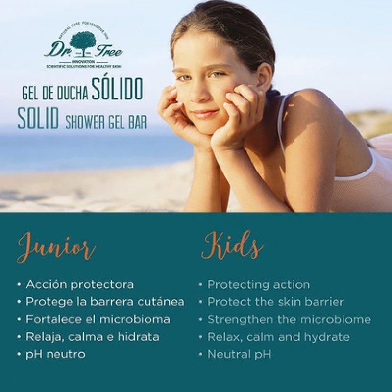 Dr. Tree Organic Junior Solid Shower Gel for Sensitive Skin 75g