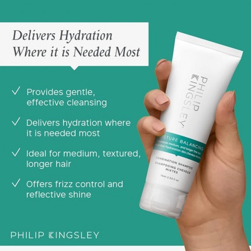 PHILIP KINGSLEY Moisture Balancing Combination Shampoo Hydrating for Dry Oily Hair 2.5oz