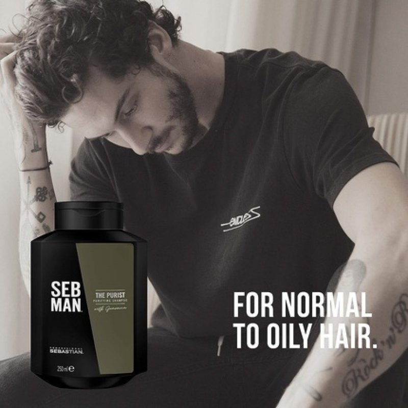 Sebastian SEBMAN The Purist Men's Shampoo Purifying Dry Hair and Normal or Oily Hair 250ml