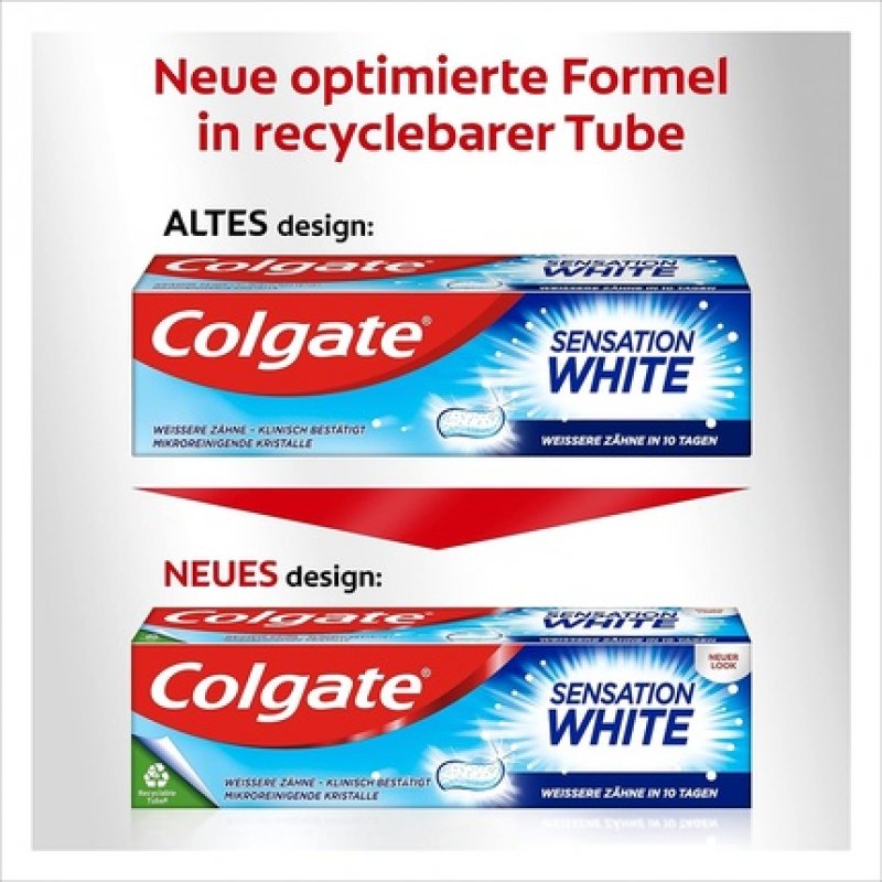 Colgate Sensation White Toothpaste 75ml - Gentle Removal of Surface Stains - Teeth Whitening for Long-lasting White