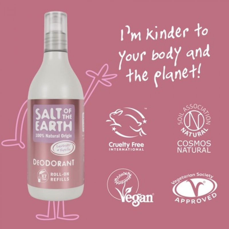 Salt of the Earth Lavender & Vanilla Natural Deodorant Roll On Refill 525ml