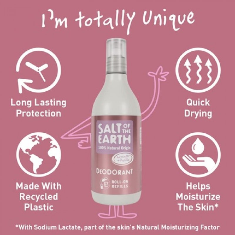 Salt of the Earth Lavender & Vanilla Natural Deodorant Roll On Refill 525ml