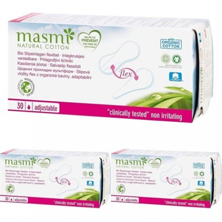 MASMI NATURAL COTTON Bio Panty Liners Flex 30 Pieces