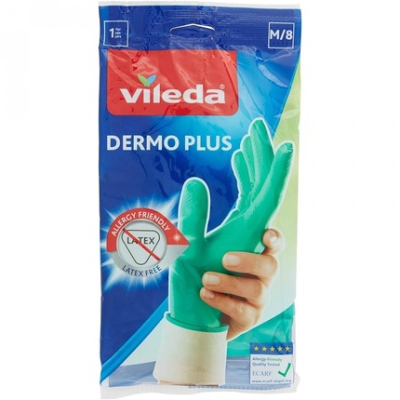 Vileda 665 Soft And Gentle Rubber Gloves, Pack Of 4 Pairs 13x8x8 Cm