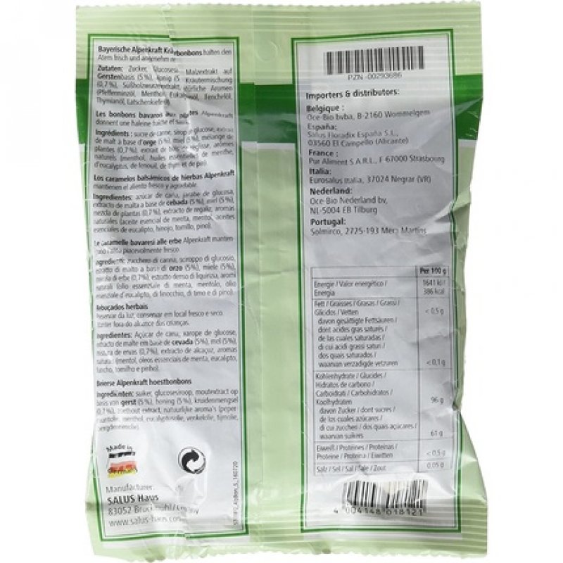 Alpenkraft Herbal Sweets With Honey And Malt Sa 75 G