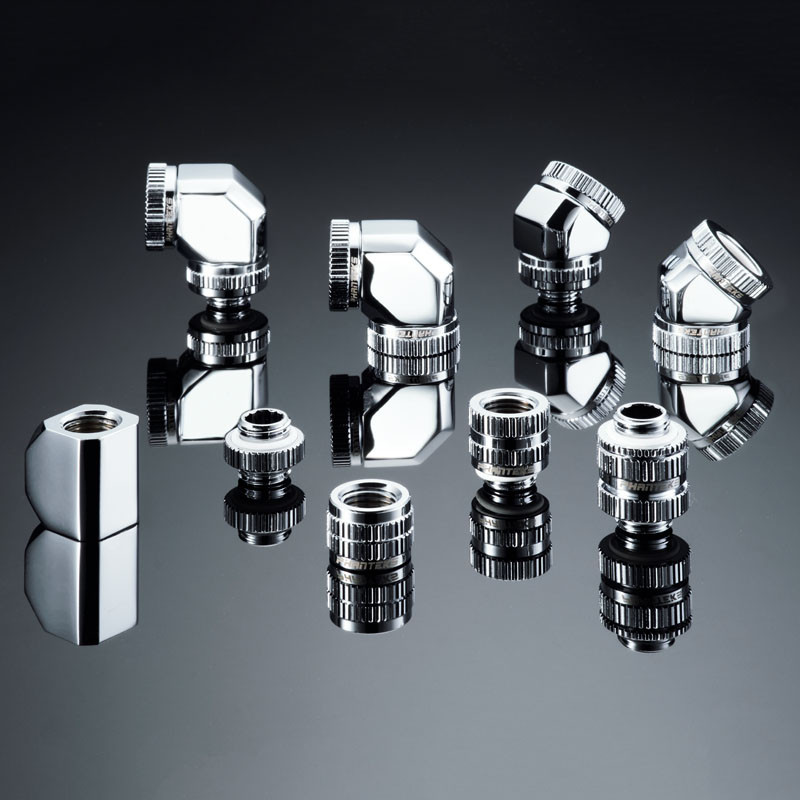 PHANTEKS Glacier Adapter gerade G1/4 Zoll IG auf G1/4 Zoll IG - chrome silber