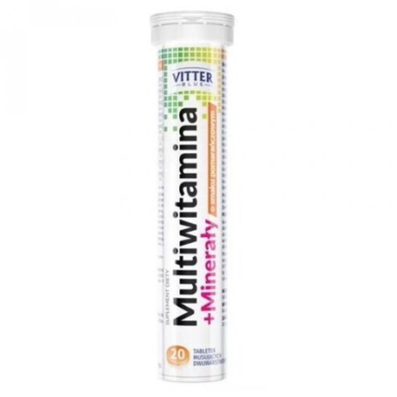 Vitter Blue Multivitamin Minerals Orange Flavor 20 Effervescent Tablets