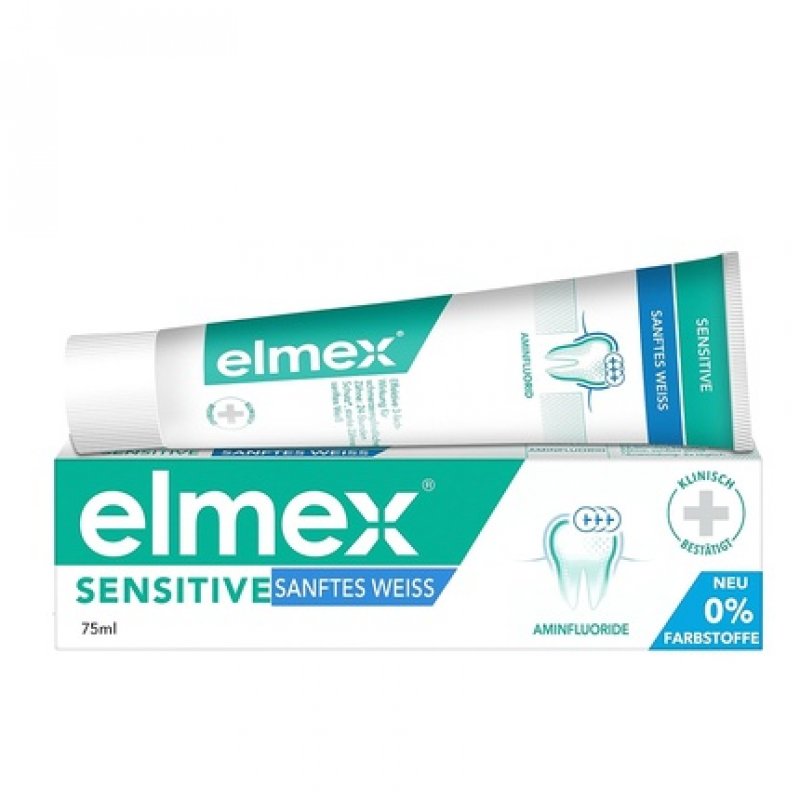 Elmex Sensitive Gentle White Toothpaste 75ml - for Sensitive Teeth, Gentle and Thorough Stain Removal