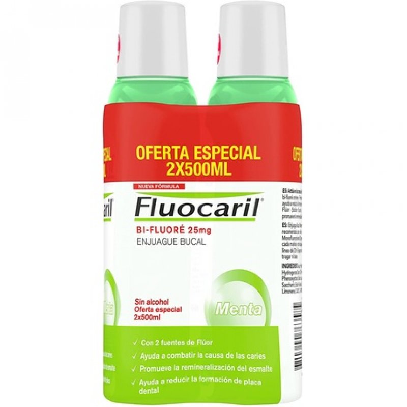 Fluocaril Colut Bi-Fluore Mouthwash 500ml - Pack of 2