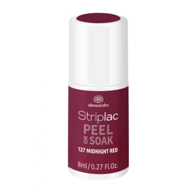 alessandro Striplac Peel or Soak Midnight Red nail gel coat 8 ml