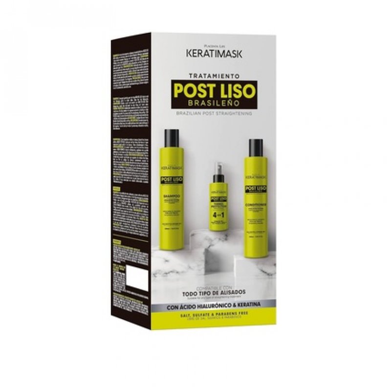 Placenta Life Keratimask Brazilian Straightening Post Kit Shampoo Conditioner Heat Protector