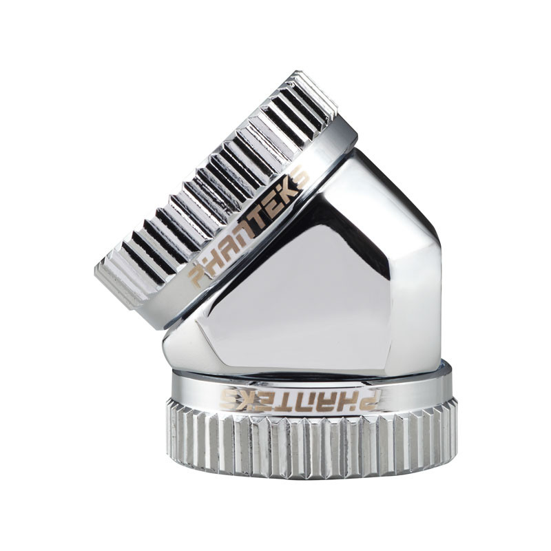 PHANTEKS Glacier Hard-Tube Adapter 2x 16mm 45 Grad Chrome