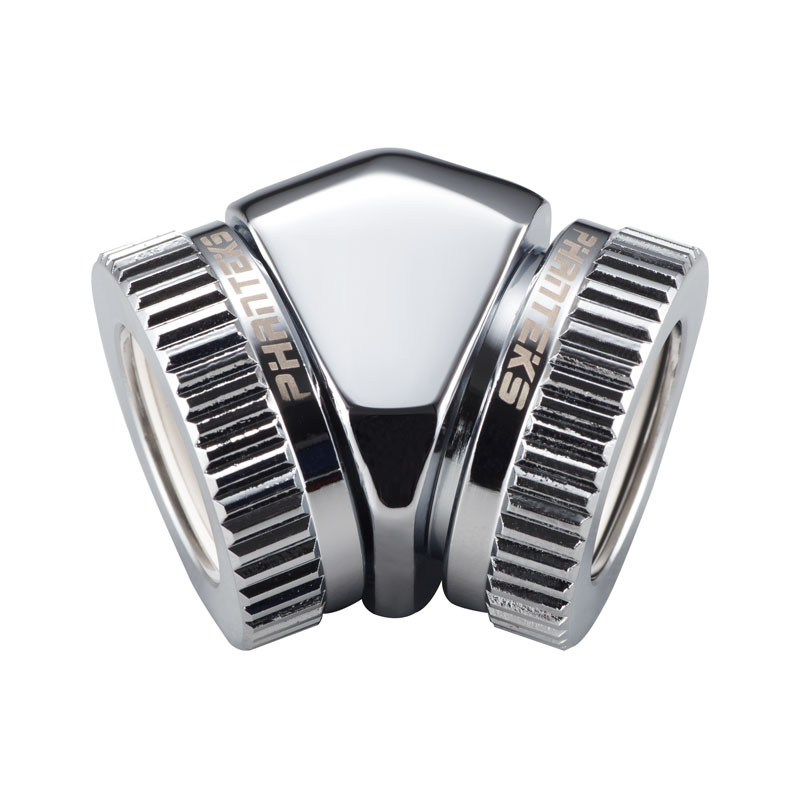 PHANTEKS Glacier Hard-Tube Adapter 2x 16mm 45 Grad Chrome