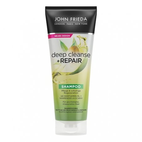 John Frieda Deep Cleanse & Repair Shampoo 250ml - Care & Immediate Regeneration - With Nourishing Avocado